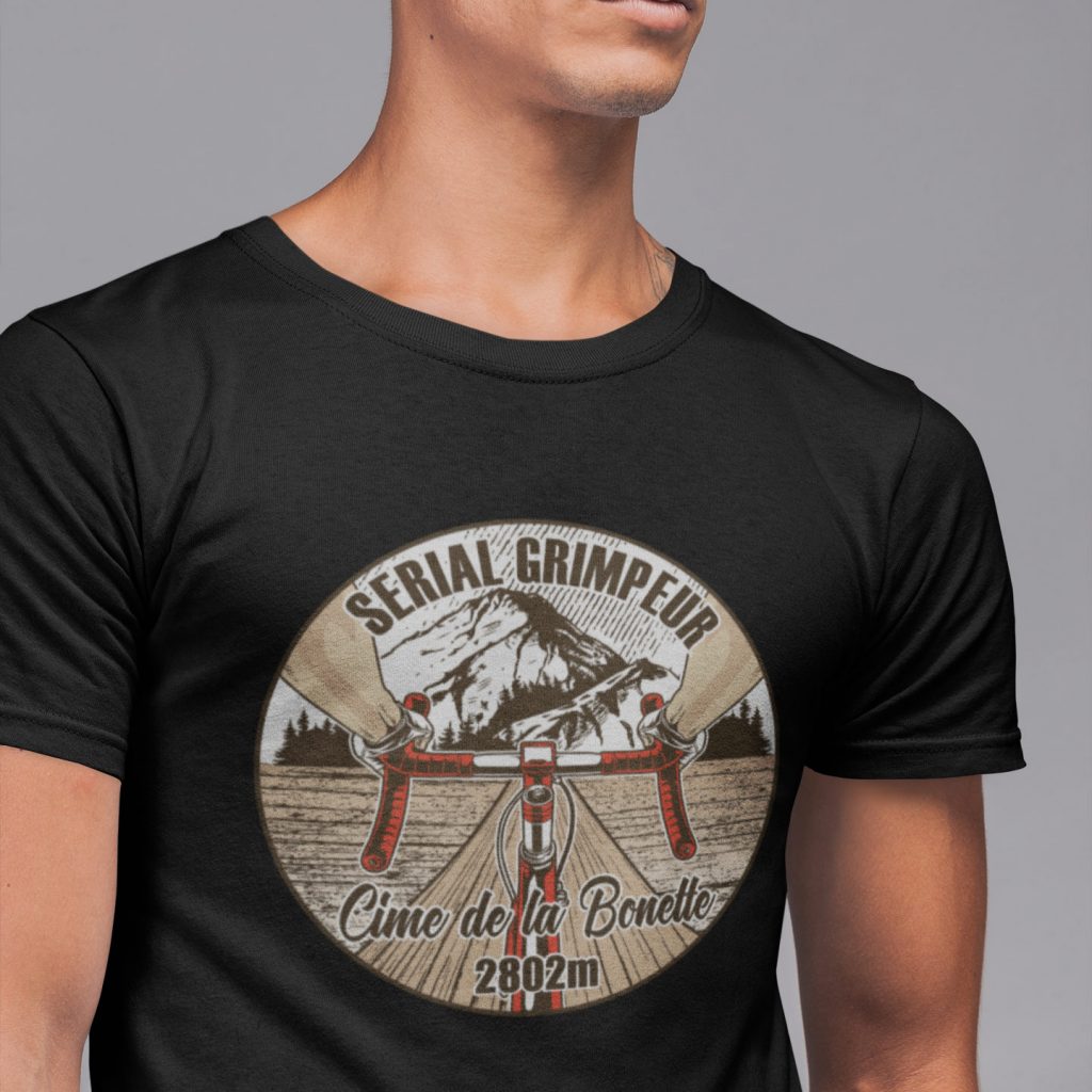 T-Shirt Cime de la Bonette – Serial Grimpeur – 2021 – Unisexe